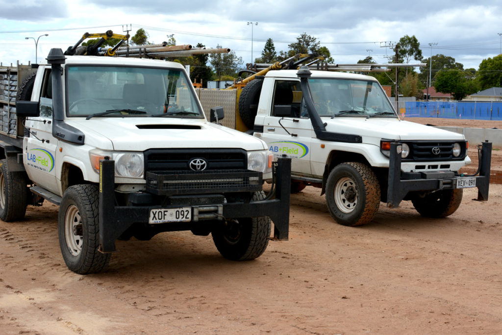 Drill rigs on a housing estate sub-division.