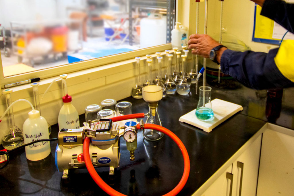 Testing for sugar, chloride and sulphate content