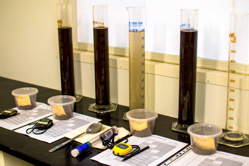 Hydrometer testing for Particle Size Distribution for less than 75 micron